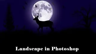Photoshop Landscape Design Using Brush tool | Photoshop Tutorial for beginners | Class 7