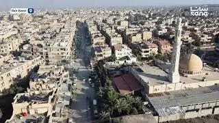 Aerial shots of the city of Deir Ezzor featuring its landmarks