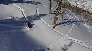 Skydio2 plus self flying drone snowmobile test video.