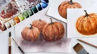 Watercolor Pumpkins & Loose Painting | Paint With Me Challenge: Oct 2021