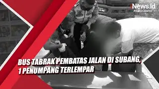 Bus Tabrak Pembatas Jalan di Subang, 1 Penumpang Terlempar