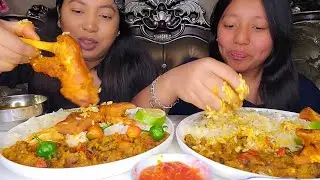 Buff Curry And Ranga Masu Ko Jhol/Organic Tori ko Saag Bhat#chori Haru ko Mukbang/Jenna Shrestha.