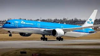 FIRST 787-10 IN CALGARY! KLM Boeing 787-10 Dreamliner Takeoff