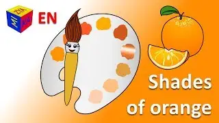 Learn colors for toddlers kids. Magic paintbrush and shades of orange. Coloring video cartoon