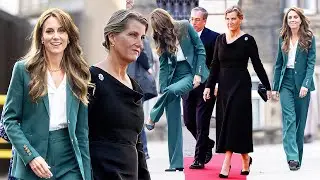 CATHERINE, PRINCESS OF WALES WORE A GREEN BURBERRY SUIT AS VISIT HAINSWORTH FACTORY