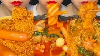 🔥 Spicy Noodles Mukbang 🍜 | Slurpy & Satisfying Eating Sounds ASMR #mukbang #food #foodie
