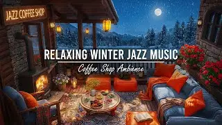 Stress Relief with Jazz Relaxing Music ⛄ Winter Lakeside Porch Ambience ~ Smooth Piano Jazz Music