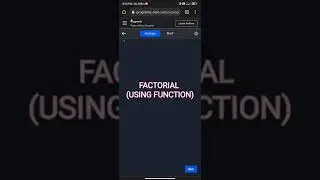 FACTORIAL (USING FUNCTION) IN PYTHON | Mohamed Riyaz | #shorts
