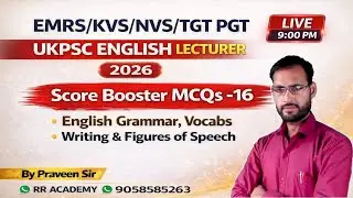 UKPSC ENGLISH Lecturer 2026 | Paper 1| English Grammar Miscellaneous MCQs-16 | EMRS TGT PGT English