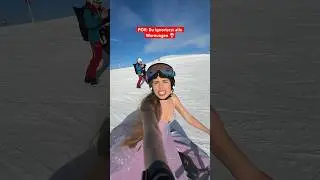 Diese schwarze Piste im Kleid hab ich bereut😳 W&uuml;rdet ihr im Kleid mit nem Snowbike fahren? 🎿