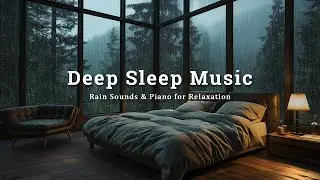 Relaxing Piano with Rain On Windows | Healing Bedroom for Meditation, Deep Sleep & Anxiety Relief