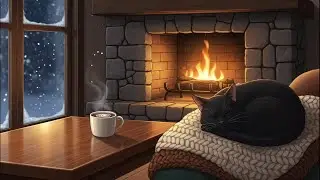 Cabin Fireplace Rain Sounds 🌧️🔥 Cozy Lofi for Sleep & Calm