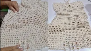 COMO COLOCAR MIÇANGAS NO VESTIDO DE CROCHÊ / passo a passo da barra.
