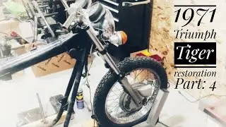 1971 Triumph Tiger 650cc restoration Part: 4, Removal of the front end parts