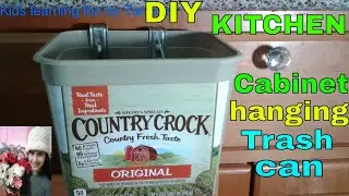 DIY Kitchen Cabinets hanging trash can/bin out of Country Crock butter box/Best use of wastes[74]