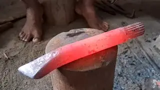 How To Make Meat knife making Process from Old Axle// Meat Knife #blacksmith #handmade #Forging 
