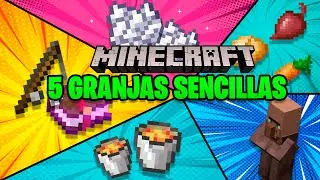 ✅ 5 GRANJAS simples MINECRAFT Bedrock 1.18 | Minecraft Bedrock (PE, XBOX, PS4, SWITCH, WIN10)