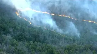 Big flames, raining embers in New Jersey pine barrens fire