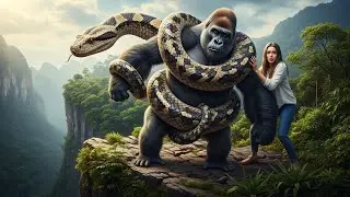 Jungle Mein Insaan Aur Darinda | Gorilla Aur Giant Snake Ki Khaufnaak Ladai