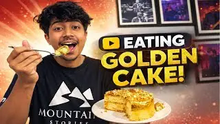 Eating Youtube Golden Cake! Worth it😍
