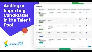 Adding or Importing Candidates in the Talent Pool #uknowvahrms #hrsolutions