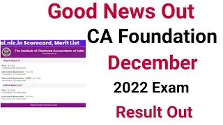ca foundation December 22 exam result out