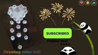 How to make heart photo frame with paper flower's || Drawing Color TV ||