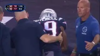 Rookie Malcolm Mitchell Injures Arm | Saints vs. Patriots (Preseason) | NFL