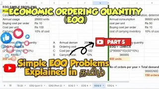 EOQ Simple Problems explained in Tamil | Cost Accounting | Economic order qnty | Material costing