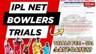 IPL Net Bowler Trials Dates Are Out !! || Last Date?|| Fees|| Full Information|| #netbowler #cricket