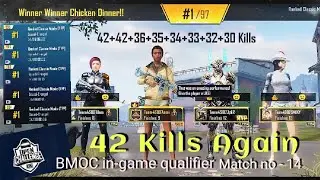 In game Qualifier BMOC 42Kills+ 2022|Again in match 14 | how to qualify BMOC | 40+ kills | BGMI