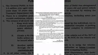 scarp policy imposed in Delhi, Save  UR hard money by place ur vehicle inhouse.