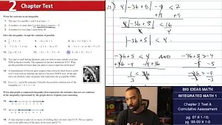 Big Ideas Math [IM1]: Chapter 2 Test & Cumulative Assessment (Problem Set)