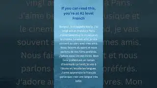 A1 French Reading Practice
