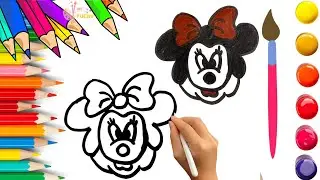 How To Draw cute Mickey Mouse Drawing, Painting & Coloring For Kids and Toddlers_ Child Art 🐋🌈🎨