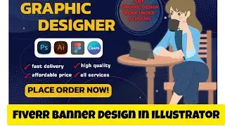 Create fiverr banner in illustrator | Fiverr banner design #graphicdesigning #fiverr #bannerdesign