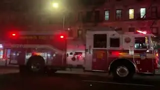 FDNY SQUAD 18 RESPONDING ON 1ST AVENUE ON THE UPPER EAST SIDE AREA OF MANHATTAN IN NEW YORK CITY.