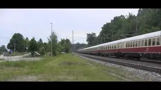 AKE Rheingold, RheinCargo-Lok, EKOL-Zug, Doppeltraktion, WESTbahn am Bahnhof Aßling 29.05.2022