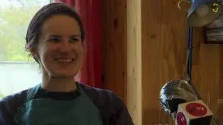 Lisa Wolf, factrice de cornemuse à Neuvy Saint Sepulchre