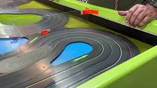 Corner action - IROC HCS Super 7 at Fast Eddie&rsquo;s Slot Cars & Raceway LLC Pinellas Park, FL.
