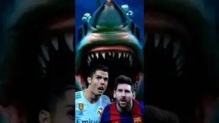 Ronaldo Messi Vs Shark 🦈☠️ #shorts #ronaldo #messi