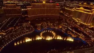 The Bellagio Fountain Show - from the top of The Eiffel Tower!