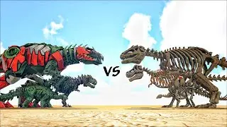 Skeletal Dinosaur VS Tek Dinosaur | ARK Epic Dino's Battle |