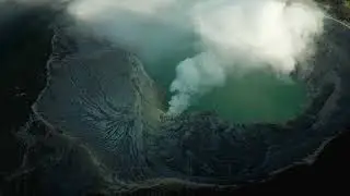 Ijen Volcano Crater Indonesia Drone Video