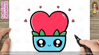 How to Draw a Cute Heart Plant Easy Step by Step for Kids