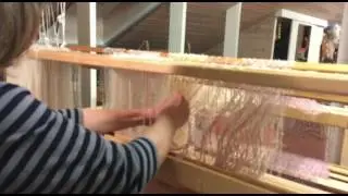 Getting ready to weave on a Toika Computer Loom