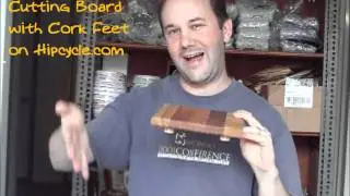 Wine Barrel Cutting Board with Cork Feet