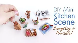 DIY Dollhouse Kitchen Set | Miniature Food & Wooden Accessories