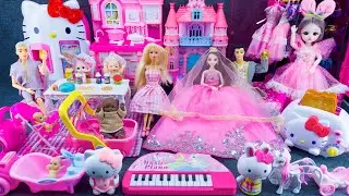 20 Minutes Satisfying Unboxing Barbie Princess Bedroom Pink Wedding Dress Up Playset ASMR Review Toy