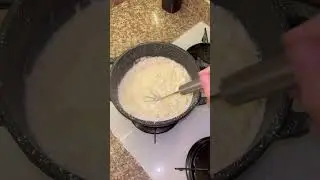 Pudding with cherry sauce